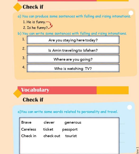 REVIEW اول زبان نهم