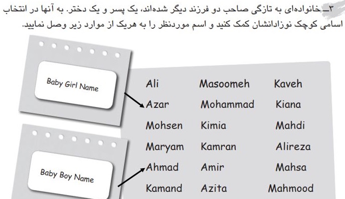 جواب کتاب کار زبان هفتم  صفحه 33 سوال 3