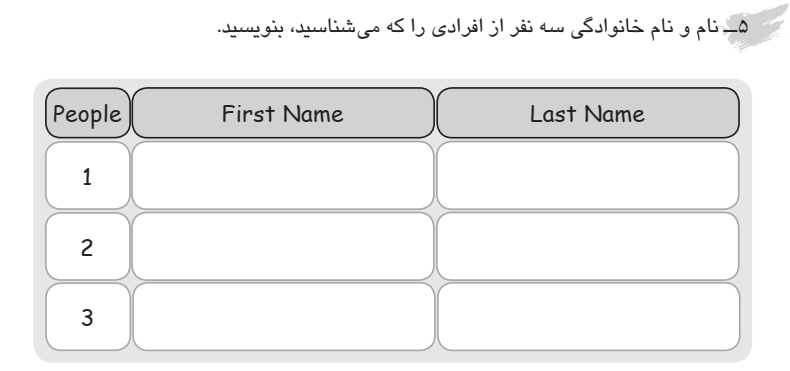 کتاب کار زبان هفتم صفحه 34 سوال 5